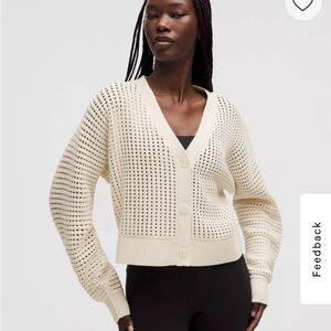 Lululemon Cardigan SZ M - Cotton Crochet Mesh Relaxed-Fit
